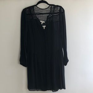 Joie black silk dress